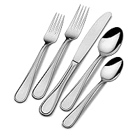 Mikasa Bravo 65-Piece Stainless Steel Flatware Set, 65 Piece, Silver, Service for 12