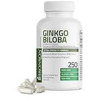 Ginkgo Biloba Extra Supports Brain Function & Memory Support, 250 Vegetarian Capsules