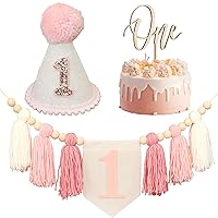 Handmade Boho 1st Birthday High Chair Banner Boho 1st Birthday Hat Decorations Party For Girl Baby Shower Pink Wall Hangings Decorative For Kids Bedroom