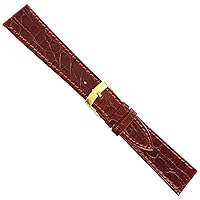20mm Morellato Leather Crocodile Grain Tan Padded Stitched Mens Watch Band 1563