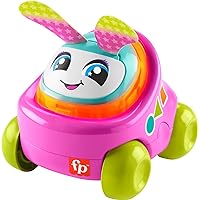 Fisher-Price Baby Learning Toy DJ Buggy Pink Push-Along Car with Music & Lights for Crawling Play for Infants Ages 9+ Months