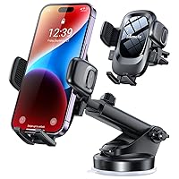 Phone Holders for Your Car【Military Grade Suction Ultra Strong Base】 Phone Mount for Car Windshield Dashboard Air Vent for iPhone, Samsung, Google, Nokia, Other Smartphones