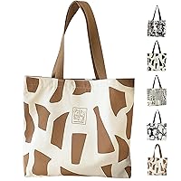 Tote Bag Aesthetic Canvas Handbags with Zipper for Women Travel Shoulder Bags Purses with compartments