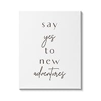 Say Yes to New Adventures Phrase Minimal Typography, Designed by Birch&Ink Canvas Wall Art, 24 x 30, Off- White