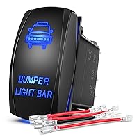 Nilight 90004B Bumper Light Bar Rocker Switch Led Light Bar 5 Pin Laser On/Off Switch 20A/12V 10A/24V Switch Jumper Wires Set,2 Years Warranty