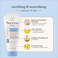 Aveeno Baby Eczema Therapy Nighttime Moisturizing Balm with Colloidal Oatmeal & Ceramide, 11 oz and Eczema Therapy Moisturizing Cream, Natural Colloidal Oatmeal & Vitamin B5, 7.3 oz