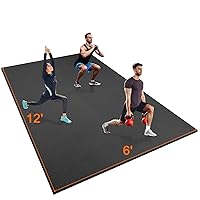 Large Exercise Mat 8'x5'|12'x6' Workout Mat for Home Gym Mats Exercise Heavy Duty Gym Flooring Fitness Mat Large Yoga Mat Cardio Mat for Weightlifting, Jump Rope, MMA, Stretch, Plyo, HIIT, Shoe-Friendly