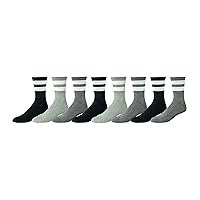 Amazon Essentials Men's Retro Stripe Crew Sock, 8 Pairs
