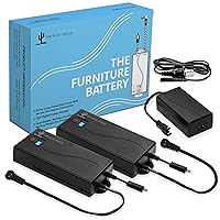 Two Universal Battery Packs for Reclining Furniture with LCD Display - Wireless 2500mAh Rechargeable Battery Packs with One Charger and Power Cord Combo