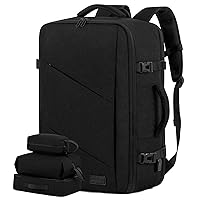 LOVEVOOK Carry on Travel Backpack, Large 40L Personal Item Travel Bag for Men & Women Flight Approved with 3 Packing Cubes, Suitcase Water Resistant Luggage Daypack Business Weekender Bag, Black