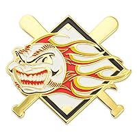 PinMart's Baseball Flaming Ball Sports Trading Enamel Lapel Pin