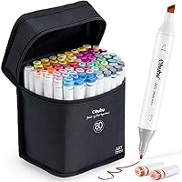 Ohuhu Alcohol Markers for Artist -Dual Tip Art Marker Set for Adults Coloring Illustration -Chisel &Fine -80 Colors -Refillable -Oahu of Ohuhu Markers