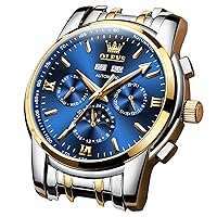 OLEVS Mechanical Watch Men's,Classic Silver Watches for Men, Waterproof Stainless Steel Roman Numbers Men's Watch Easy to Read