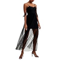 French Connection Women's Alizee Mesh Night Out Maxi Dress