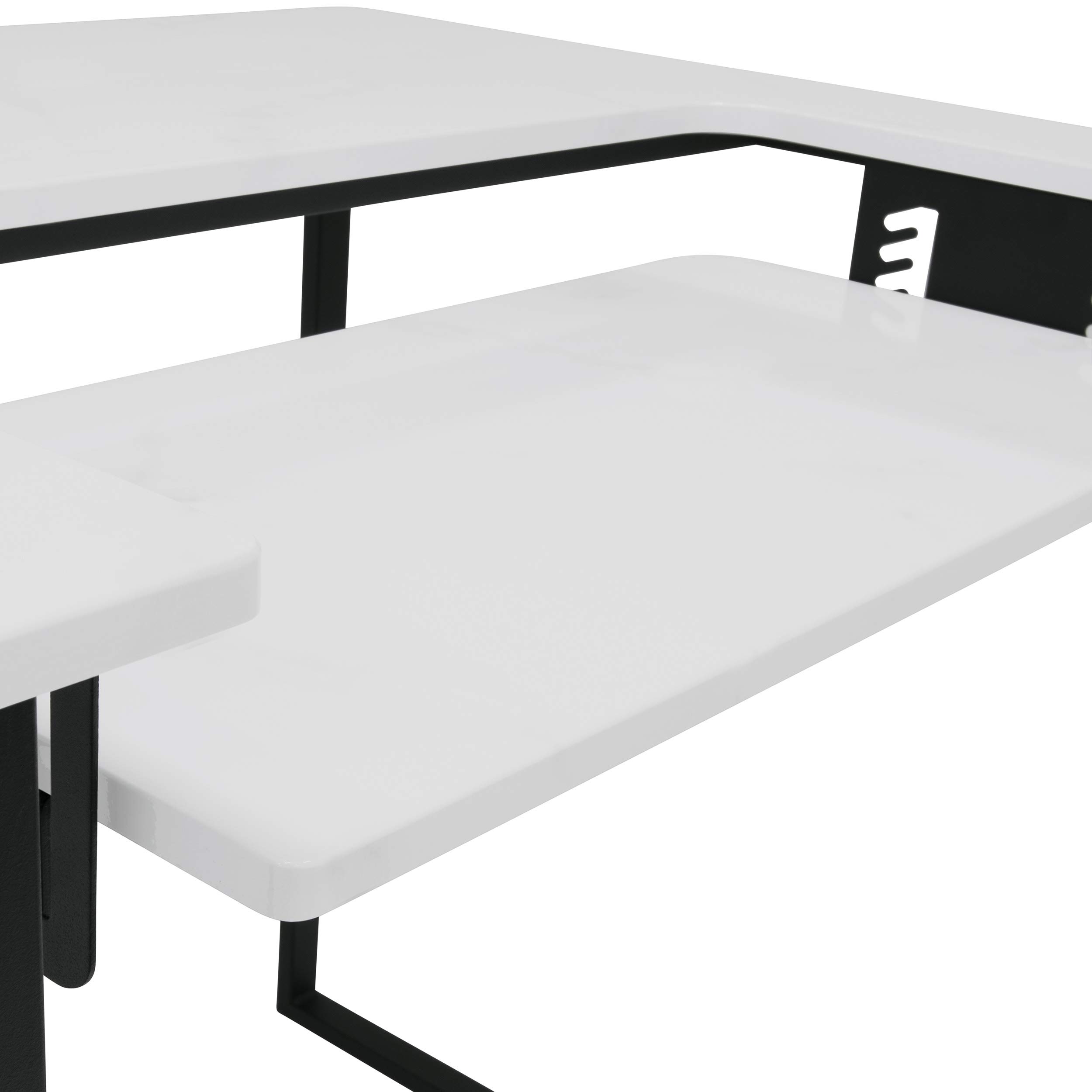 Sew Ready Dart Wood/Metal Multipurpose Machine Table Workstation Desk with Folding Top for Crafts, Sewing, Computers, Laptops, Games, Black Graphite/White 23D x 41W x 30H in