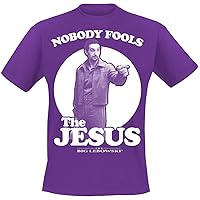 Officially Licensed Merchandise Lebowski Nobody Fools The Jesus T-Shirt (Purple)