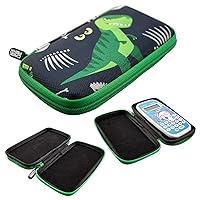Calculator Protective Pouch Suitable for Texas Instruments Little Professor in Dinosaur Design - Black, Transport Storage case Cover