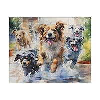Dog Puzzle Featuring Canines at Play, 110-1014 Pieces, Jigsaw for Adults and Kids (110-piece)
