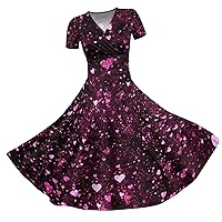 Christmas Holiday Dresses for Women,Plus Size Trendy Ruched Flowy Formal Elegant Vintage Cute Sexy A Line Midi Dress