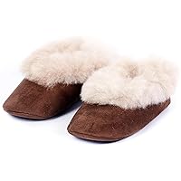 Unisex 100% Baby Alpaca Fur Suede Slippers - Soft, Warm & Comfortable Sleeping Shoes