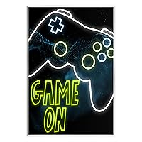 Game On Neon Controller Wood Wall Art, Design by Marcus Prime