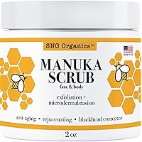 Manuka Honey New Zealand Facial Scrub - Deep Pore Microdermabrasion, Exfoliating Facial Scrub - Blackhead Remover, Moisturizing Face Exfoliator for Anti-Aging & Acne
