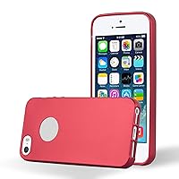 Case Compatible with Apple iPhone 5 / iPhone 5S / iPhone SE in Metallic RED - Shockproof and Scratch Resistant TPU Silicone Cover - Ultra Slim Protective Gel Shell Bumper Back Skin