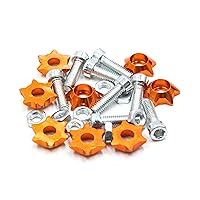 uxcell 8 Pcs Car Motorcycle Orange Star Shaped Decorative License Plate Bolt Screw Nuts Caps Fastener Universal Replace