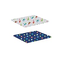 Lynmark Potty Training Waterproof Bed Pad - Bundle of 2 Vibrant Patterns, Galaxy & Dinosaur