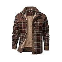 Mr.Stream Men's Outdoor Casual Vintage Long Sleeve Plaid Flannel Button Down Shirt Jacket