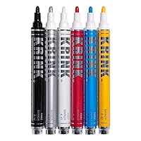 Krink K-42 6 Piece Paint Marker Set - Vibrant and Opaque Fine Art Paint Pen for Any Surface - Permanent Marker with Alcohol-Based Paint for Metal Glass Paper Painted Surfaces and More…