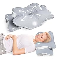 Cervical Contour Pillow for Neck, Shoulder and Back Pain Relief - Orthopedic Memory Foam Support for Side Sleepers