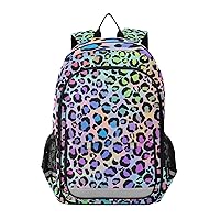 ALAZA Leopard Print Rainbow Cheetah Polka Dot Laptop Backpack Purse for Women Men Travel Bag Casual Daypack with Compartment & Multiple Pockets