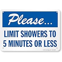 SmartSign “Please - Limit Showers to 5 Minutes Or Less” Sign | 7