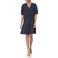 Tommy Hilfiger Women's Puff Sleeve Illusion Ripple Dress