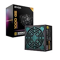 EVGA 1000 G5, 80 Plus Gold 1000W, Fully Modular, ECO Mode with Fdb Fan, 100% Japanese Capacitors, 10 Year Warranty, Compact 150mm Size, Power Supply 220-G5-1000-X1