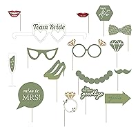 16pcs Bride to Be Olive Green Bachelorette Party Photo Booth Props Rose Gold Bridesmaid Party Decorations Bridal Shower (Sage Green)