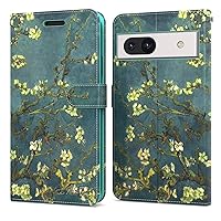 CoverON Pouch for Google Pixel 7A Wallet Case, RFID Blocking Flip Folio Stand Vegan Leather Phone Cover Sleeve 6 Card Slot Holder Fit Pixel 7a Case - Almond Blossoms Van Gogh