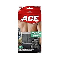 ACE Brand Deluxe Back Stabilizer with Lumbar Support, Perforated Neoprene Keeps You Cool and Your Skin Dry, Dual-Strap System, Repositionable Lumber Pad, Breathable, 32