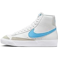 Nike Blazer Mid '77 Big Kids' Shoes (DA4086-114, Summit White/Photon Dust/White/Aquarius Blue) Size 6.5