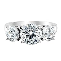IGI Certified LAB Grown 3 Stone 14K White Gold Round Diamond Engagement Ring (G-H Color, SI Clarity)