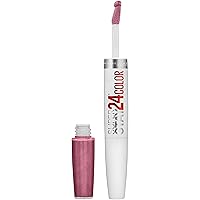 Super Stay 24, 2-Step Liquid Lipstick Makeup, Long Lasting Highly Pigmented Color with Moisturizing Balm, Perpetual Plum, Purple, 1 Count