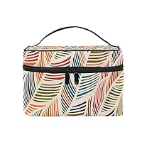 Cosmetic Bag Vintage Abstract Colorful Stripes Women Makeup Case Travel Storage Organizer