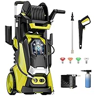 Electric Pressure Washer 4200 PSI 2.8 GPM Power Washers Electric Powered with Three Modes of Touch Screen Adjustable Pressure,4 Nozzles and Foam Cannon Hose Reel Car Washer Cleaner for Patio