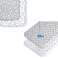 Pack and Play Sheets 2 Pack and Waterproof Pack N Play Mattress Pad Protector 2 Pack