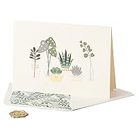 NIQUEA.D Happy Birthday Card, Row of Vases and Plants (NB-0013), (5