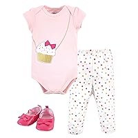 Little Treasure Unisex Baby Cotton Bodysuit, Pant and Shoe Set