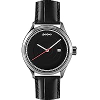 PICONO Phase Concentric Time and Date Water Resistant Analog Quartz Watch - No. 7903 (Silver/Black)
