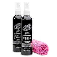 Quick N Brite Screen Cleaner with Microfiber Cleaning Cloth, 2 pc Cleaning Spray for TV, Computers, Laptops, Smartphones and More, 8 oz