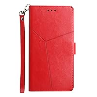 Wallet Folio Case for Samsung Galaxy M31 Prime, Premium PU Leather Slim Fit Cover for Galaxy M31 Prime, 2 Card Slots, 1 Transparent Photo Frame Slot, Anti-Oil, Red [1 Piece]
